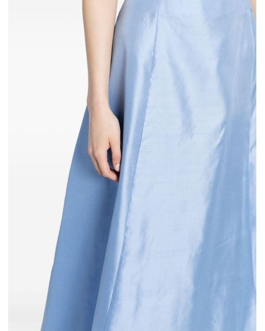Staud Blue Vincenzo Silk Full Skirt