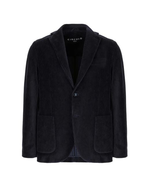 Circolo 1901 Blue Corduroy Single-Breasted Blazer for men
