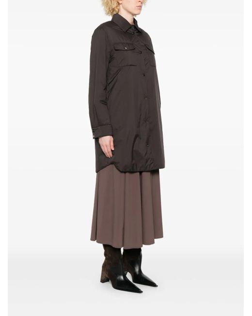 Herno Black Button-Down Flap-Pocket Shirt Coat