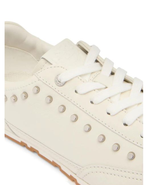 Bally White Quarry Stud-Embellished Sneakers
