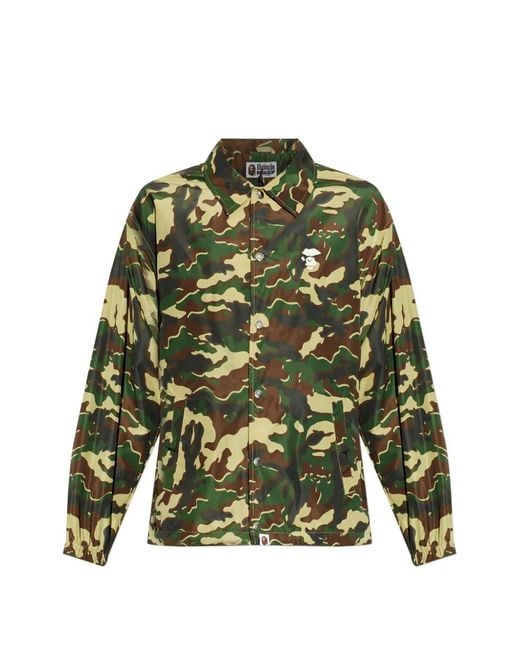 A Bathing Ape Green Camouflage-Print Jacket for men