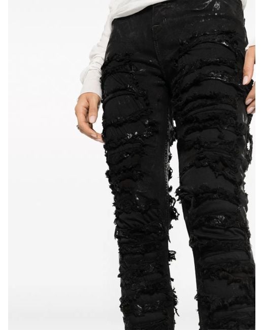 Rick Owens Black Luxor Deroit Cut Denim Jeans