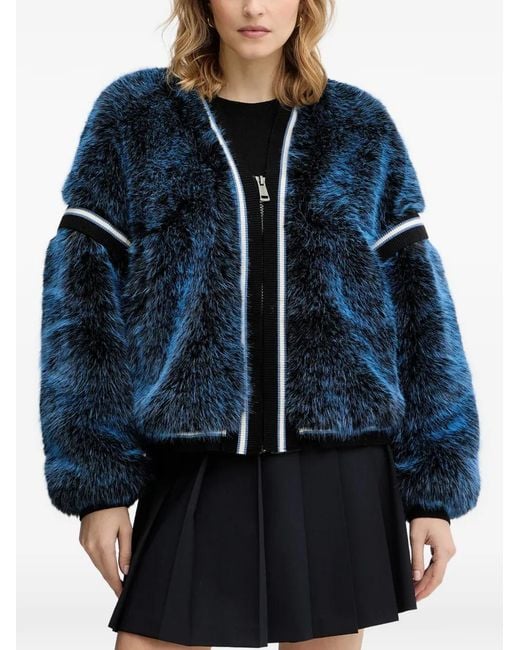 Guess Blue Katia Striped-Trim Jacket