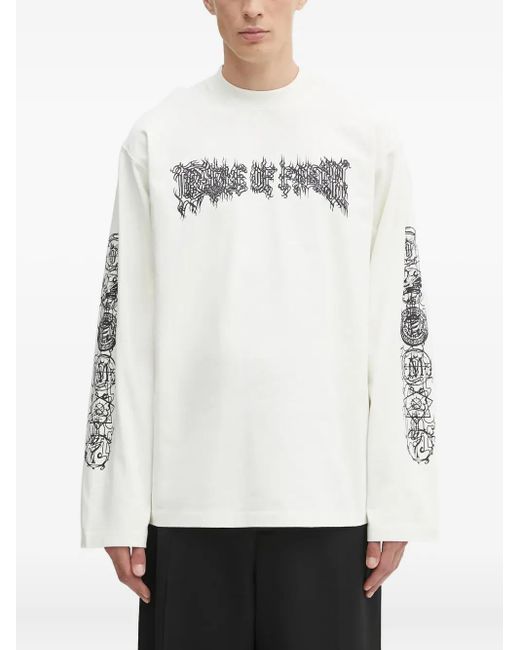 Vetements White Graphic-Print Long-Sleeve T-Shirt for men