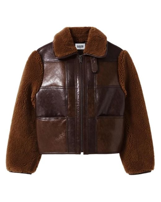 Claudie Pierlot コントラストスリーブ コート Brown