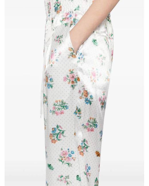 Midorikawa White Elasticated-Drawstring Trousers