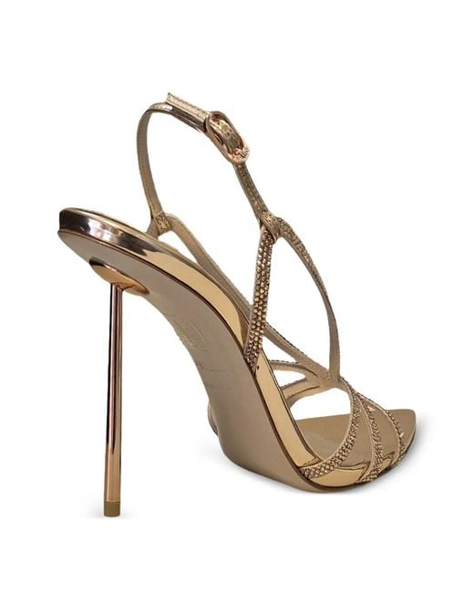 Le Silla Metallic Euginie Crystal-Embellished Pointed-Toe Sandals