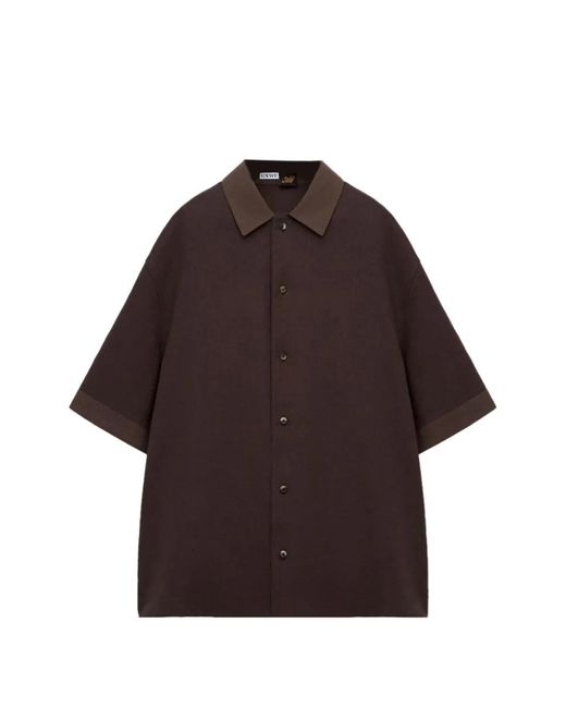 Loewe Red Logo-Patch Short-Sleeve Shirt for men