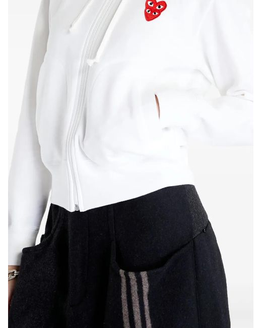 COMME DES GARÇONS PLAY White Double Heart Hoodie