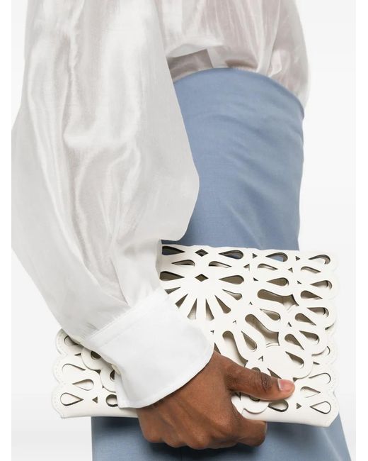 MARSĒM White Mandarin-Collar Blouse