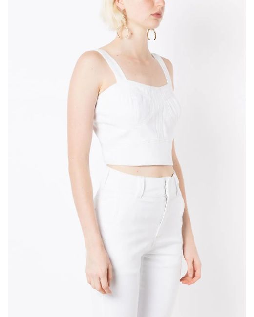 Lethicia Bronstein White Ana Corset Crop Top