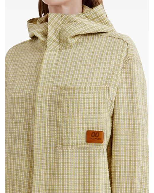 Chocoolate Green Hooded Checked Jacket