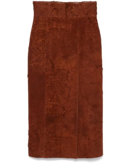Alexander McQueen スエード スカート Brown