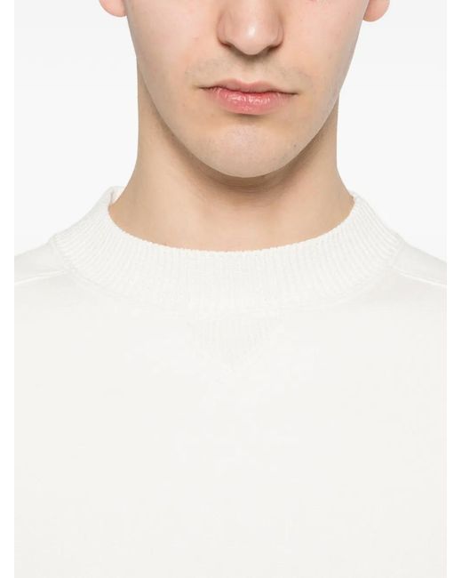 Sacai White Crew-Neck Sweater for men