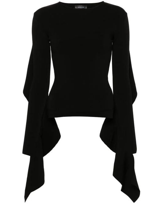 Mugler Black Extra-long Sleeves Top