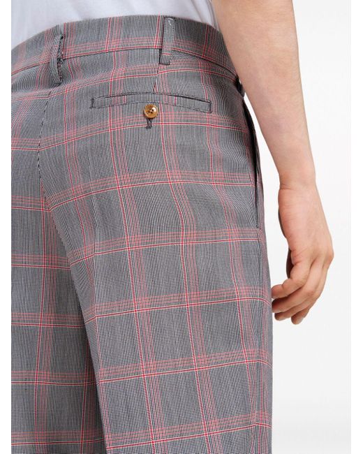 Marni Gray Checked Virgin Wool-Blend Trousers for men