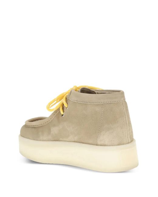 Miu Miu Natural Platform Suede Lace-Up Boots