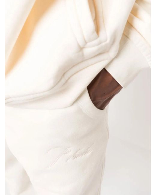 Rhude White Cotton Drawstring Track-Pants for men