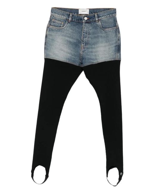 Coperni Gray Hybrid Ribbed Denim Jeans
