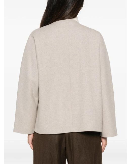 Liviana Conti Natural Herringbone-Pattern Flap-Pocket Jacket