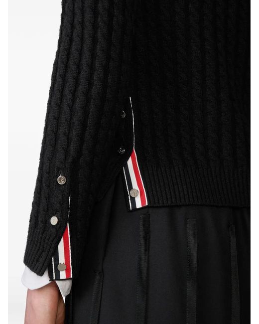 Thom Browne Black Cable-Knit Cardigan