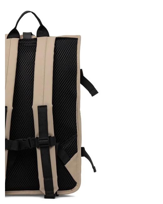 Rains Natural Large Rolltop Buckled Backpack