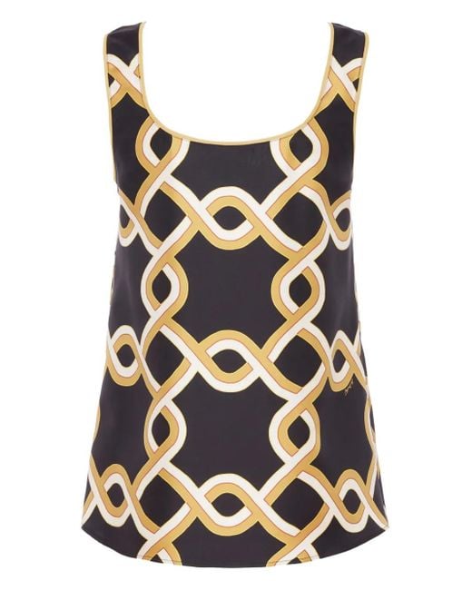 LaDoubleJ Black Silk Twirl Tank Top