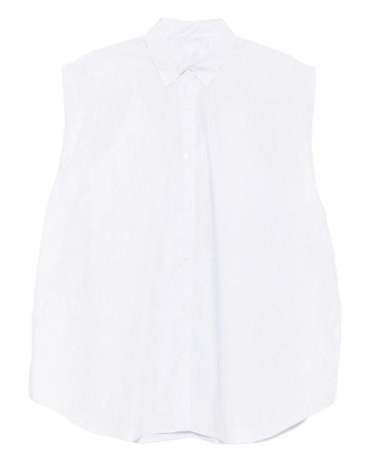 JNBY レースアップ ノースリーブシャツ White