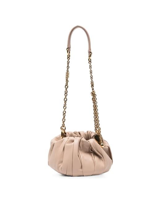 Chloé Natural Plissé Shoulder Bag With Chain