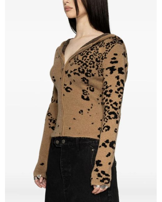 Protémoa Green Cheetah-Print Zip-Up Hoodie
