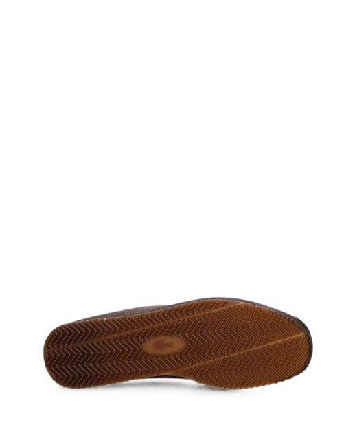 Lacoste Brown Woven-Effect Logo-Patch Sneakers for men