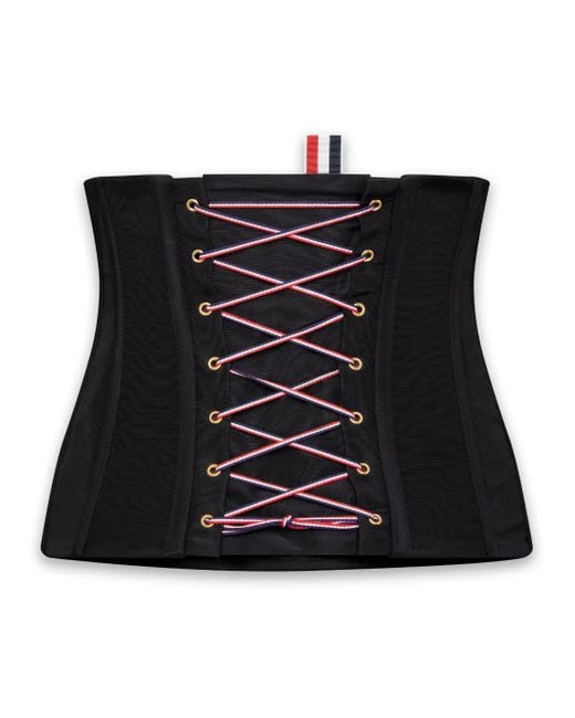 Thom Browne Black Lace-Up Corset