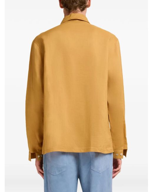 Marni Yellow Zip Pocket Waves Logo Shirt for men