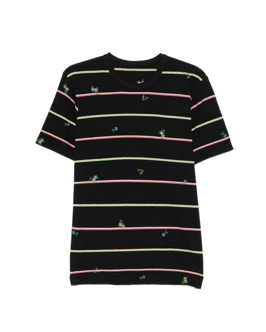JNBY レディース ブラック ストライプ Tシャツ
