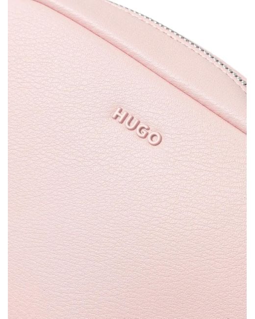 HUGO Pink Logo-Plaque Cross Body Bag
