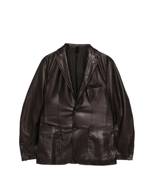 Tagliatore Wes Leren Jack in het Black voor heren