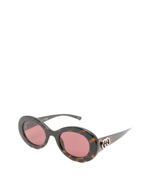 Gucci Pink Interlocking G Tortoise-Shell Sunglasses