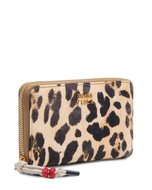 Bimba Y Lola Natural Leopard Zip Wallet