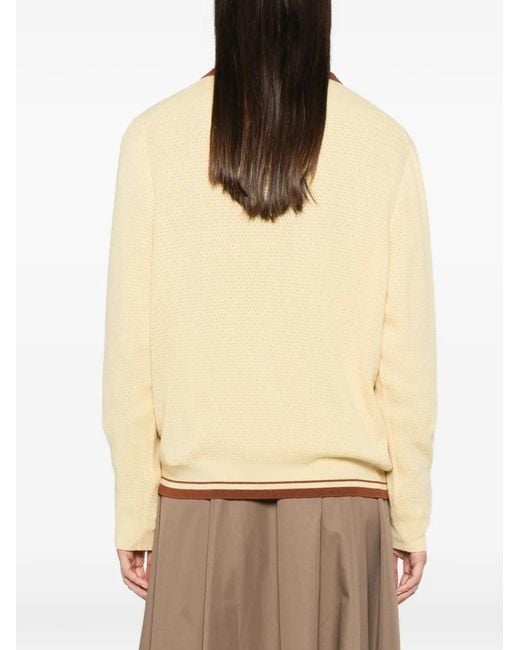Miu Miu Natural Polo-Collar Sweater