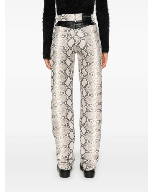 MARINE SERRE Natural Python-Print Trousers
