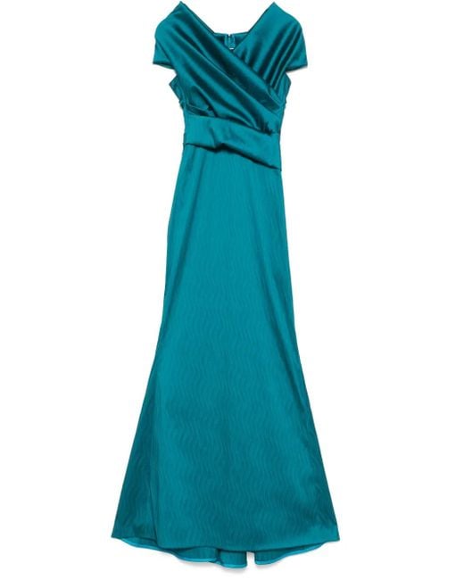 Talbot Runhof Blue Striped Gown