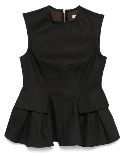 Remain Black Peplum Denim Top