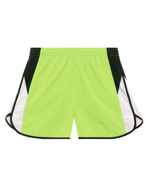 John Elliott Green Colour-block Panelled Shorts for men