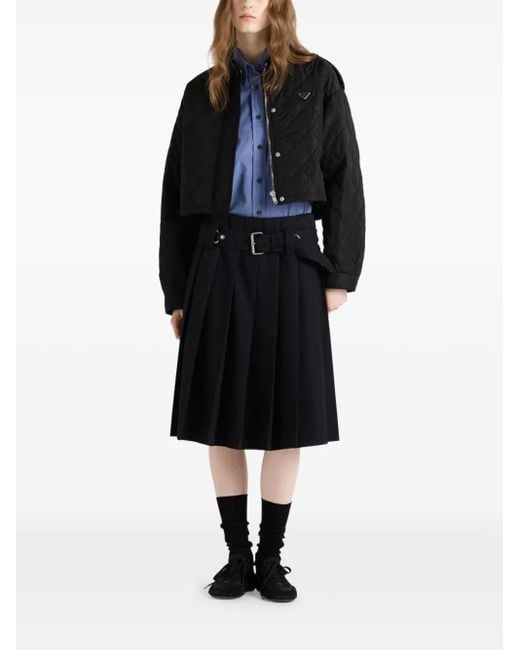 Prada Black Re-Nylon Lightweight Bomber Jacket