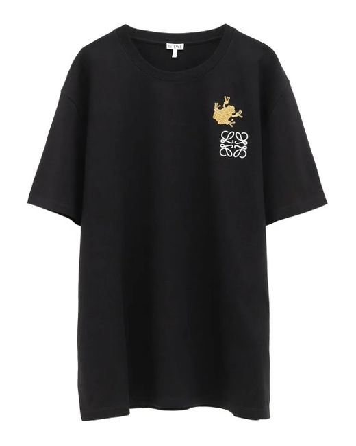 Loewe Black Anagram-Embroidered T-Shirt for men