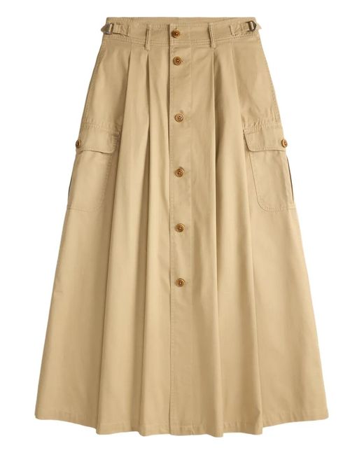 RRL Natural Cargo-Pockets Midi Skirt