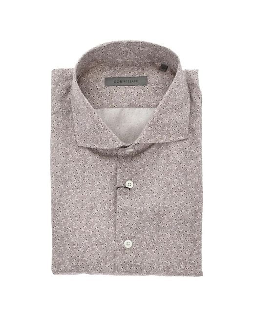Corneliani Gray Patterned Shirt for men