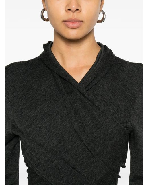 Alberta Ferretti Black Draped Top