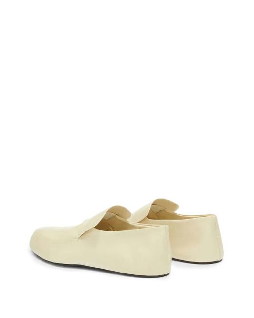 Jil Sander Natural Slip-On Leather Loafers