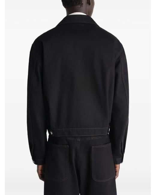 Lemaire Black Denim Trucker Jacket for men